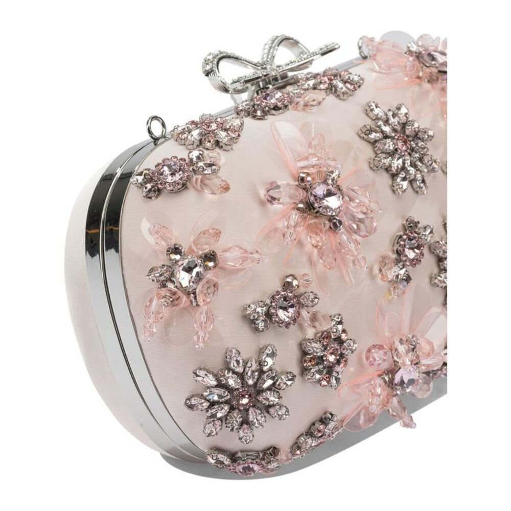 SELF-PORTRAIT Crystal Embellished Clutch Bag Women PINK Clutches - Picture 4 of 5